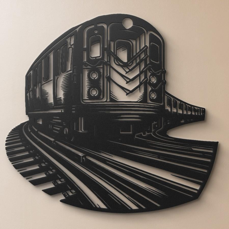 New York City Subway Train Metal Wall Art