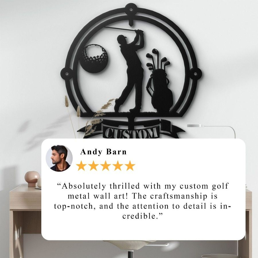 Personalized Golf Silhouette Metal Wall Art