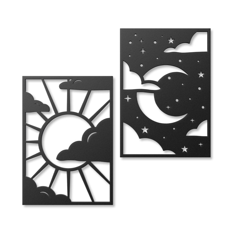 Sun and Moon Metal Wall Art Decor