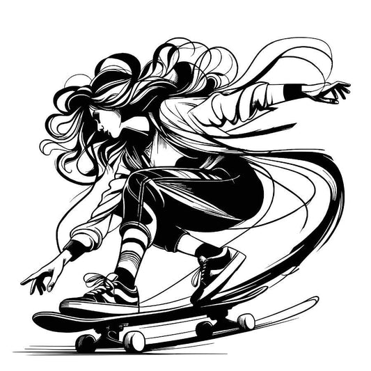 Skater Girl Metal Wall Art