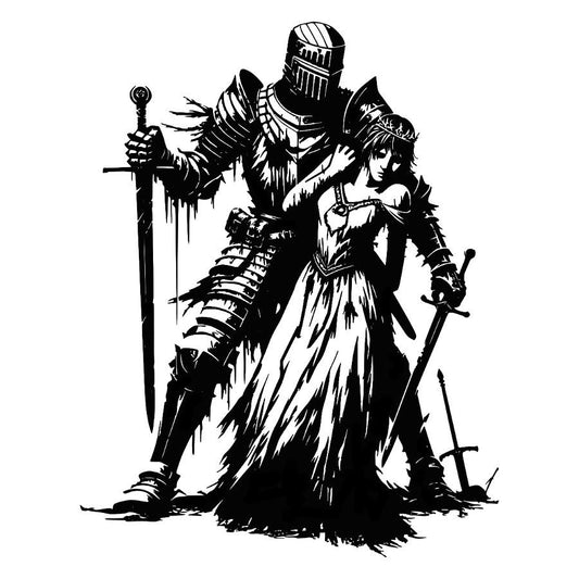 Valiant Knight and Princess Metal Wall Art