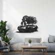 Woman & Retro Car Metal Wall Art Decor