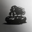 Woman & Retro Car Metal Wall Art Decor