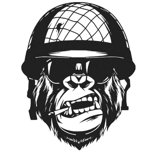 Gorilla Soldier Metal Wall Art Decor