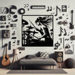 Female Drummer Metal Wall Art