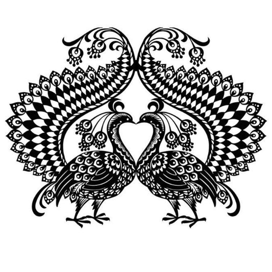 Double Peacock Metal Wall Art Decor