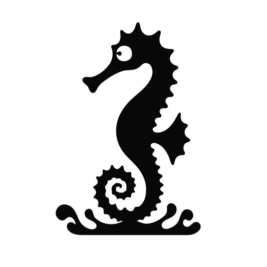 Sea Horse Metal Wall Art black