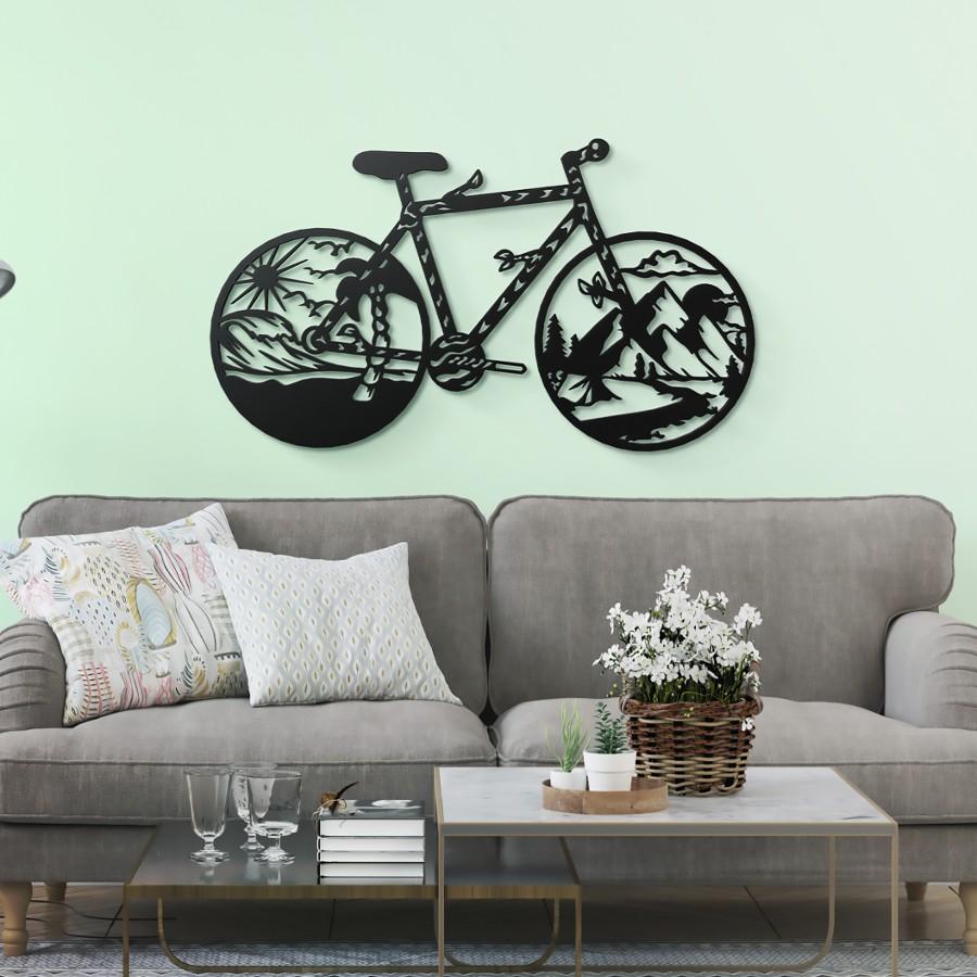 Bicycle and Natural Metal Wall Art