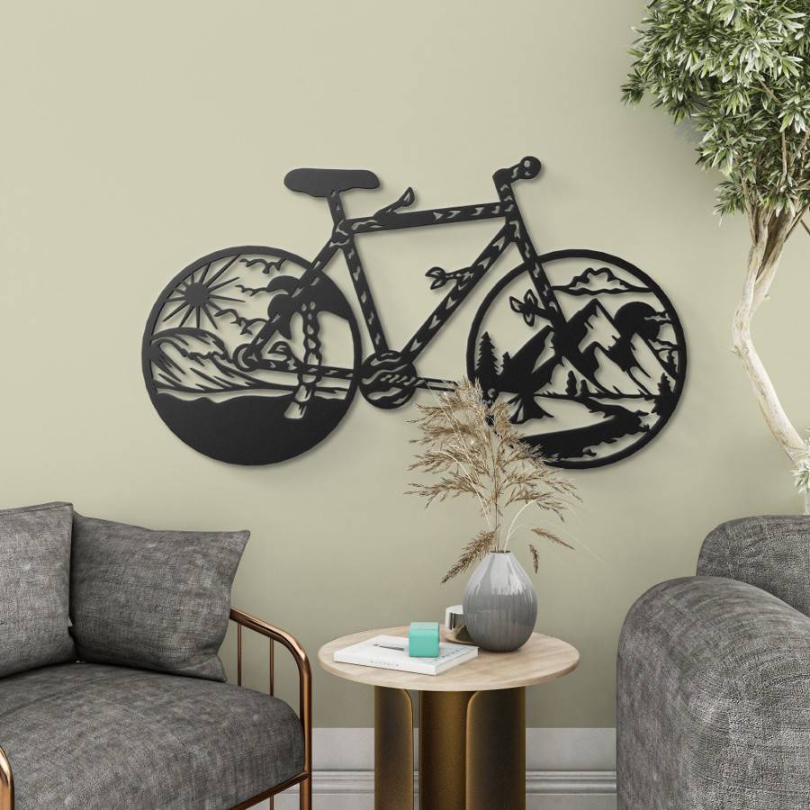 Bicycle and Natural Metal Wall Art