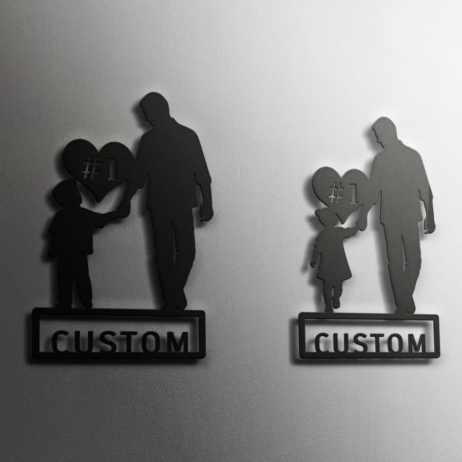 Custom Number One Dad Metal Wall Art