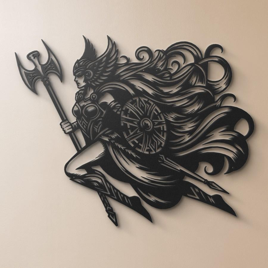 Valkyrie With Shield Metal Wall Art