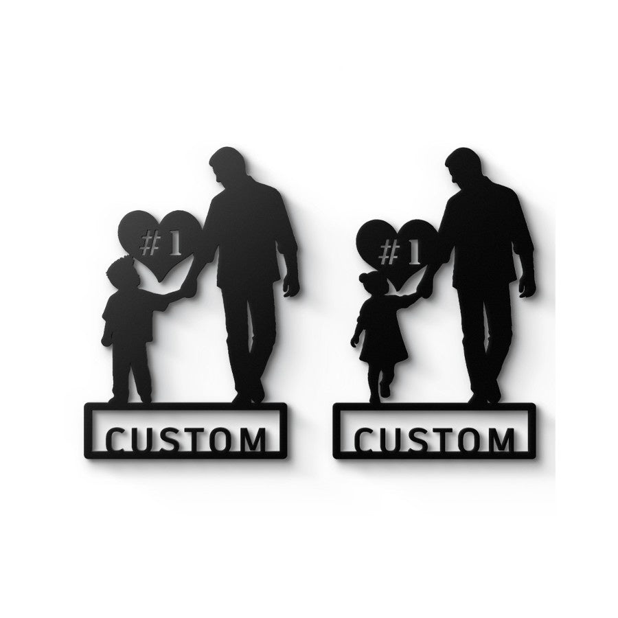 Custom Number One Dad Metal Wall Art