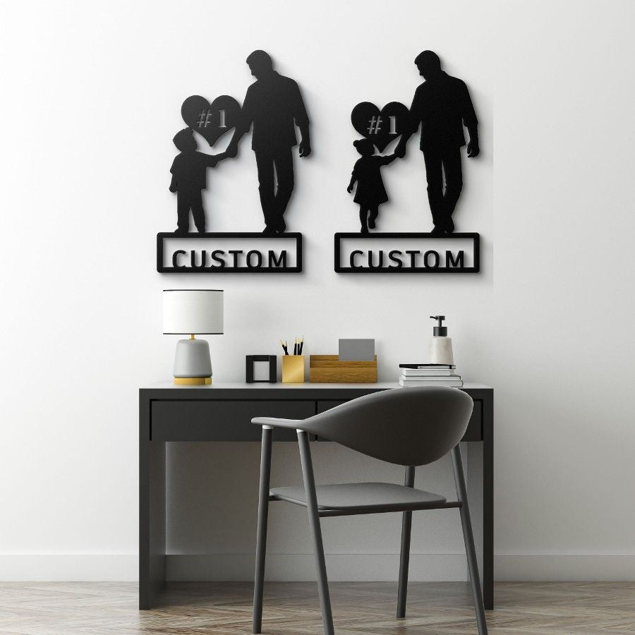 Custom Number One Dad Metal Wall Art