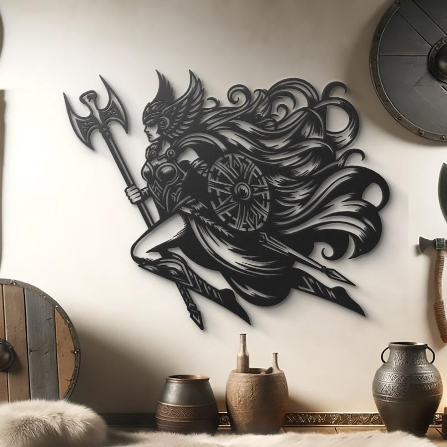 Valkyrie With Shield Metal Wall Art