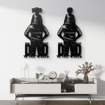 Custom Best Dad in the World Metal Wall Art