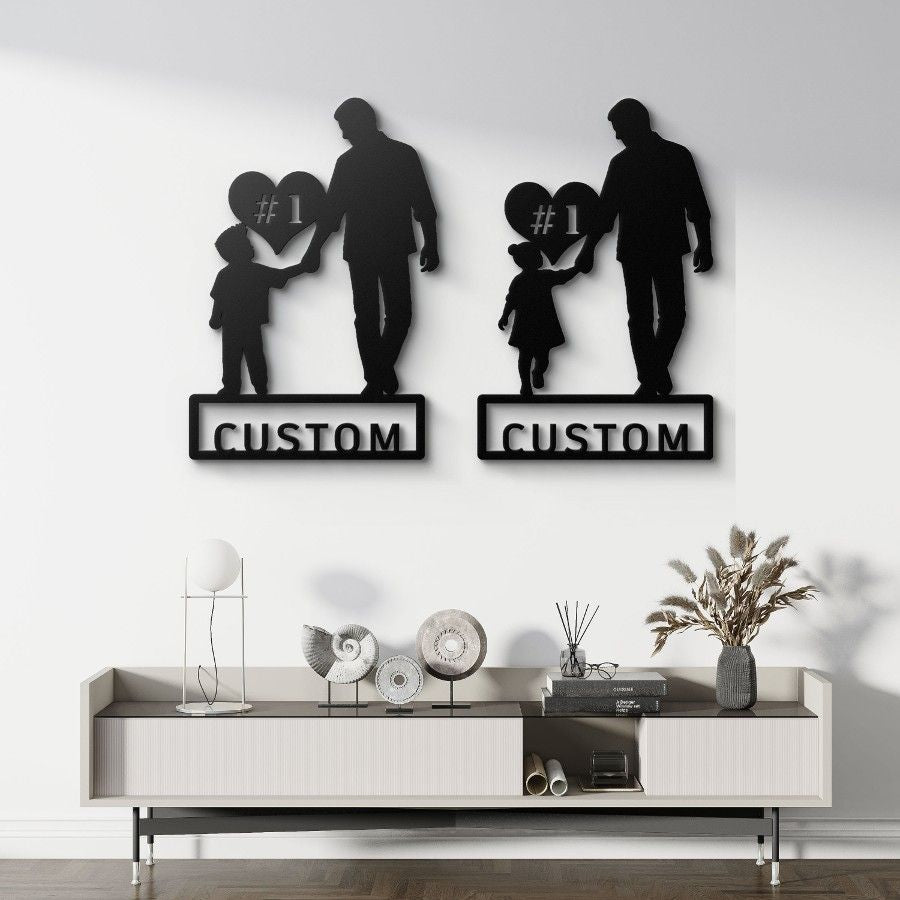 Custom Number One Dad Metal Wall Art