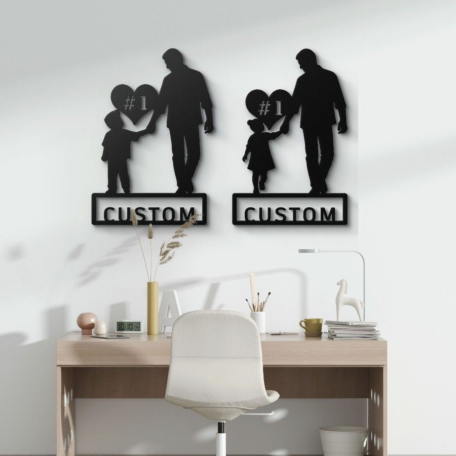 Custom Number One Dad Metal Wall Art