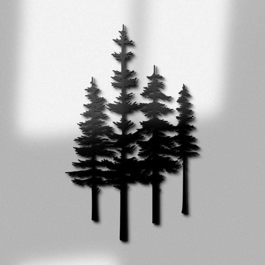 A Family of Pine Trees Metal Wall Art