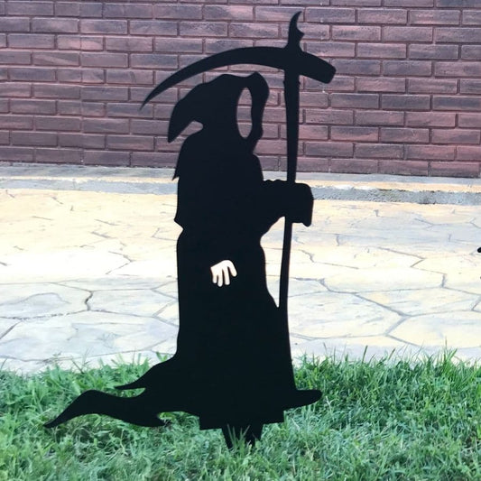 Grim Reaper Metal Yard Art, Halloween Decor