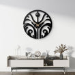 Abstract Botanical Design Metal Wall Clock