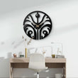 Abstract Botanical Design Metal Wall Clock