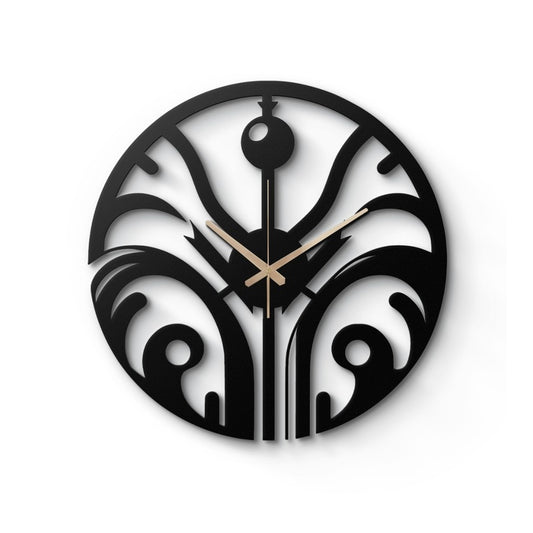 Abstract Botanical Design Metal Wall Clock
