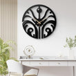 Abstract Botanical Design Metal Wall Clock