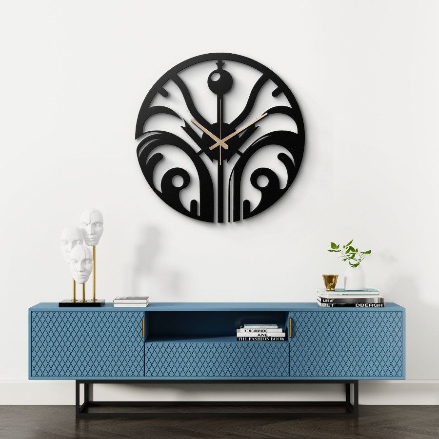 Abstract Botanical Design Metal Wall Clock