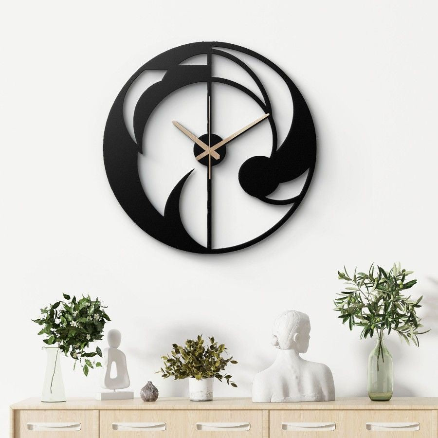 Abstract Flow Metal Wall Clock