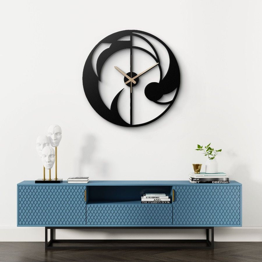 Abstract Flow Metal Wall Clock