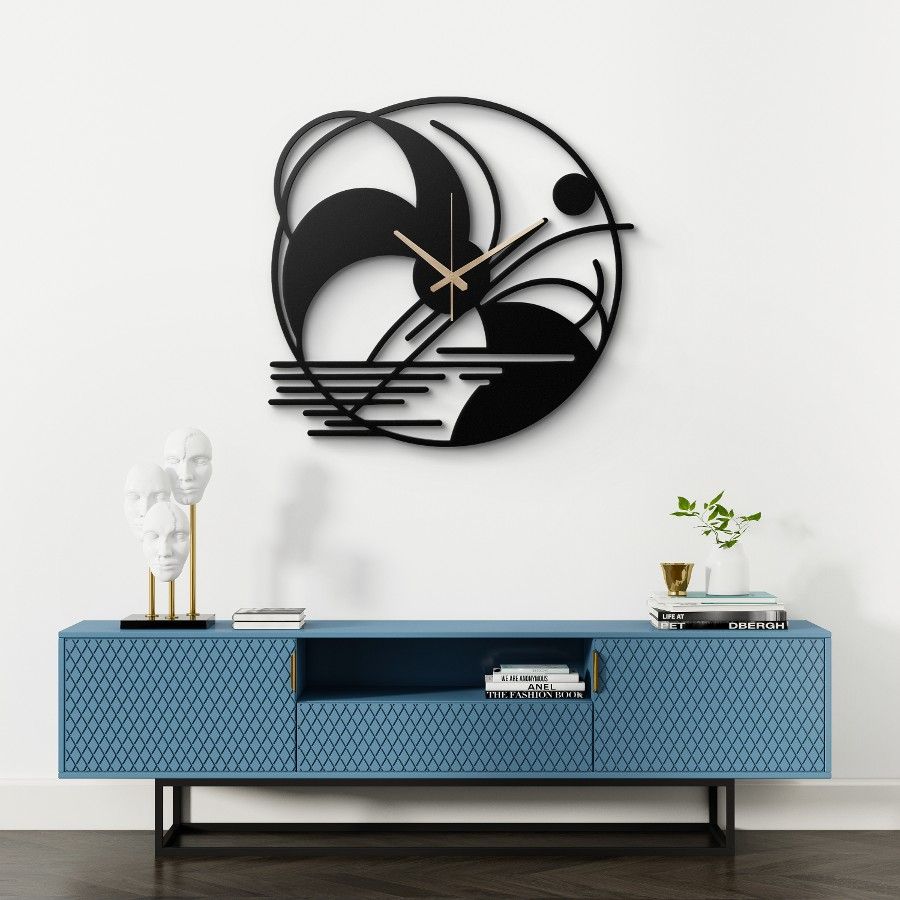 Abstract Geometric Metal Wall Clock