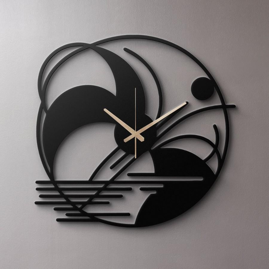 Abstract Geometric Metal Wall Clock