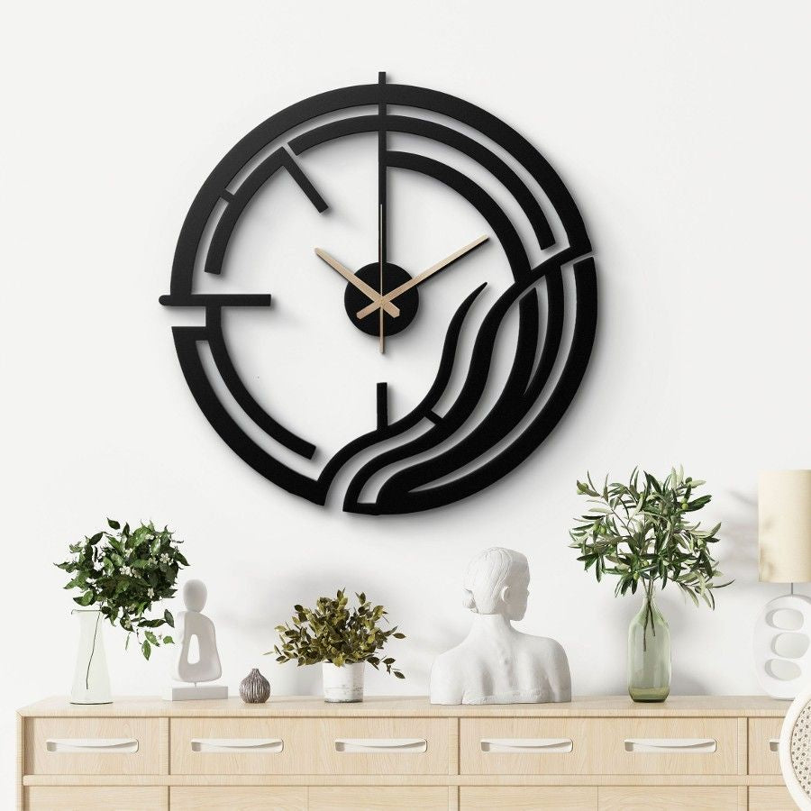 Abstract Line Design Metal Wall Clock