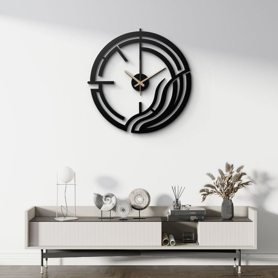 Abstract Line Design Metal Wall Clock