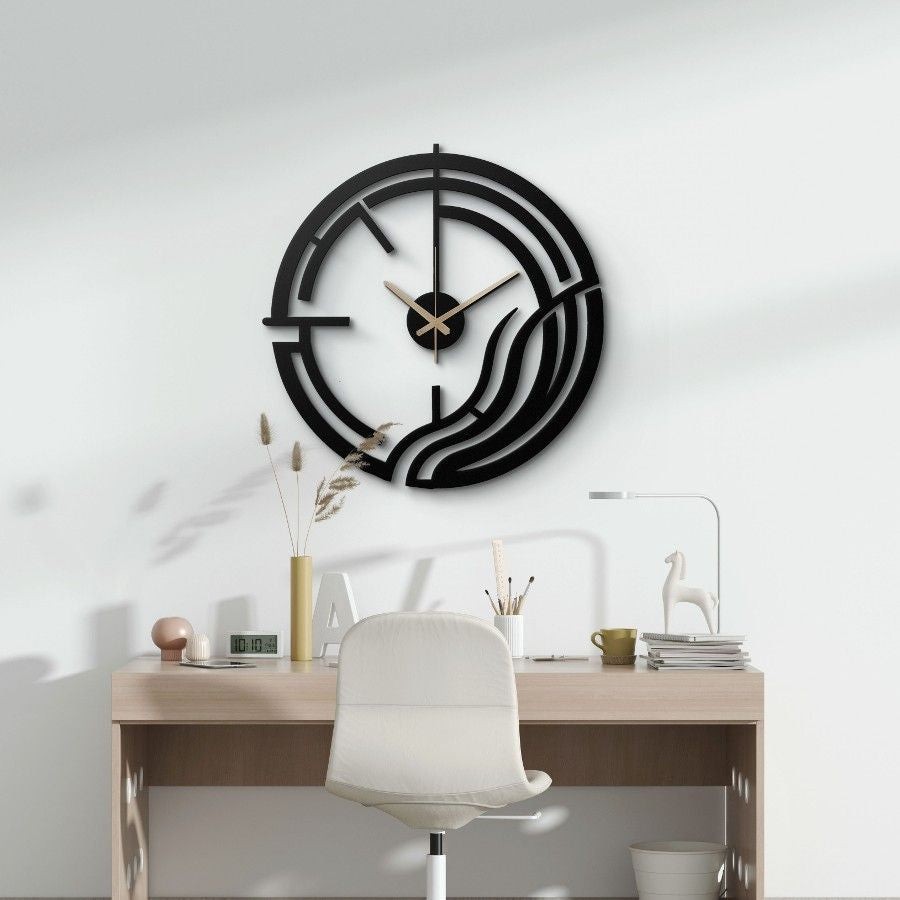 Abstract Line Design Metal Wall Clock