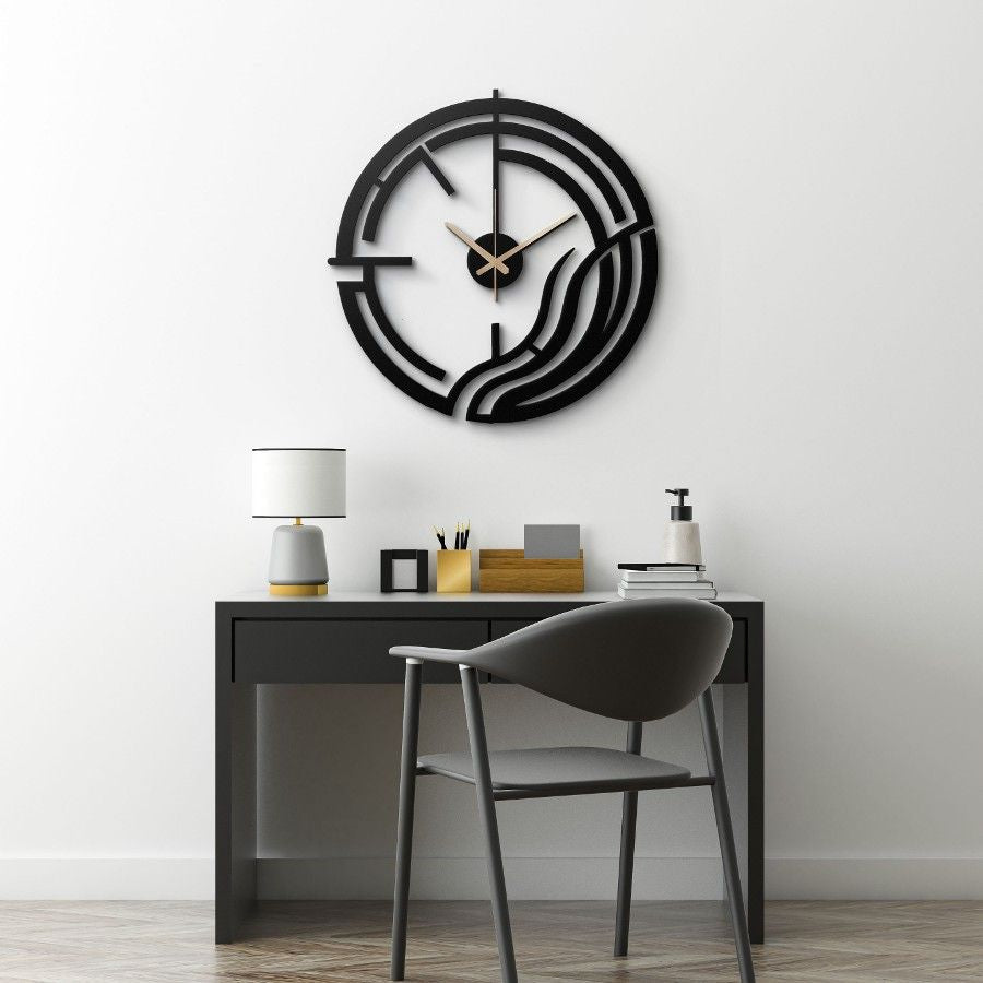 Abstract Line Design Metal Wall Clock