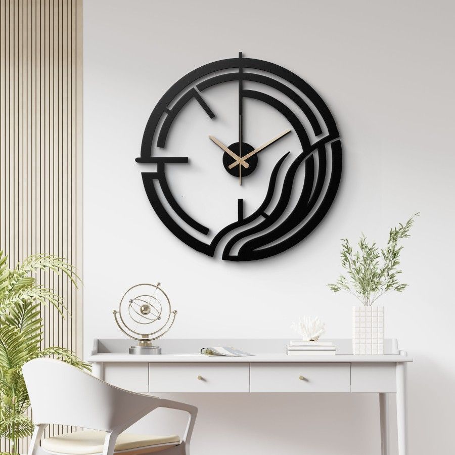 Abstract Line Design Metal Wall Clock