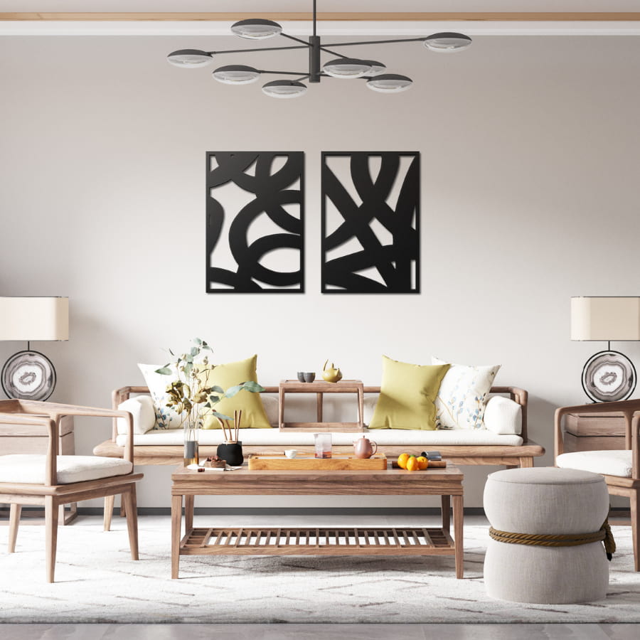 Abstract Style Mid Century Modern Metal Wall Art Decor