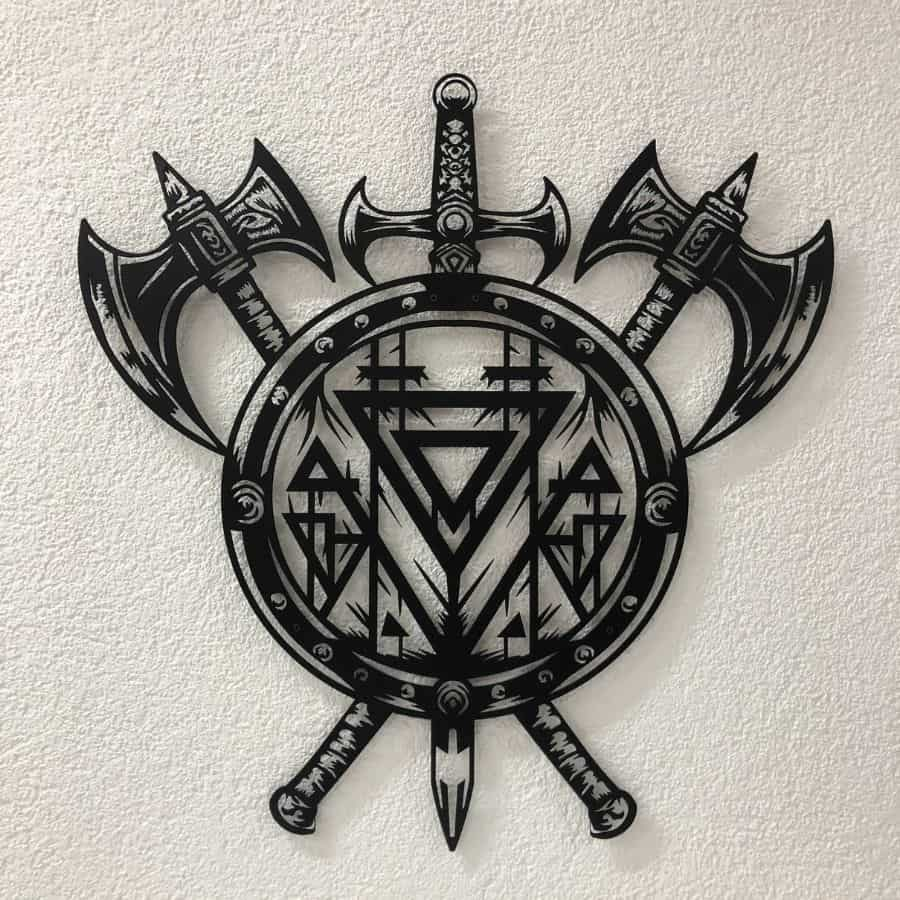 Viking Shield Metal Wall Art Decor