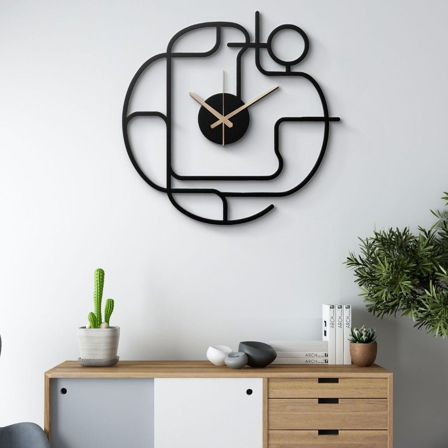 Aesthetic Geometric Metal Wall Clock