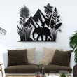 African Elephant and Mountain Metal Wall Art