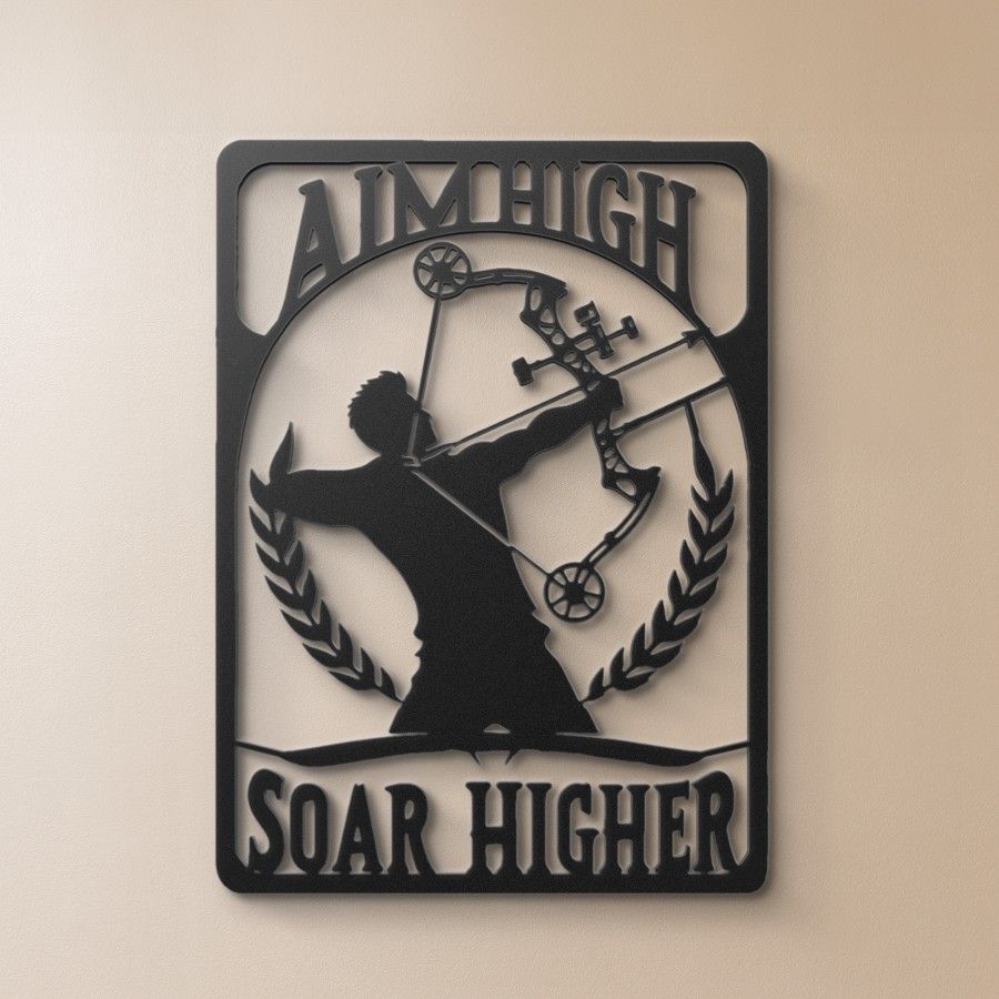 Aim High Soar Higher Archery Metal Wall Art