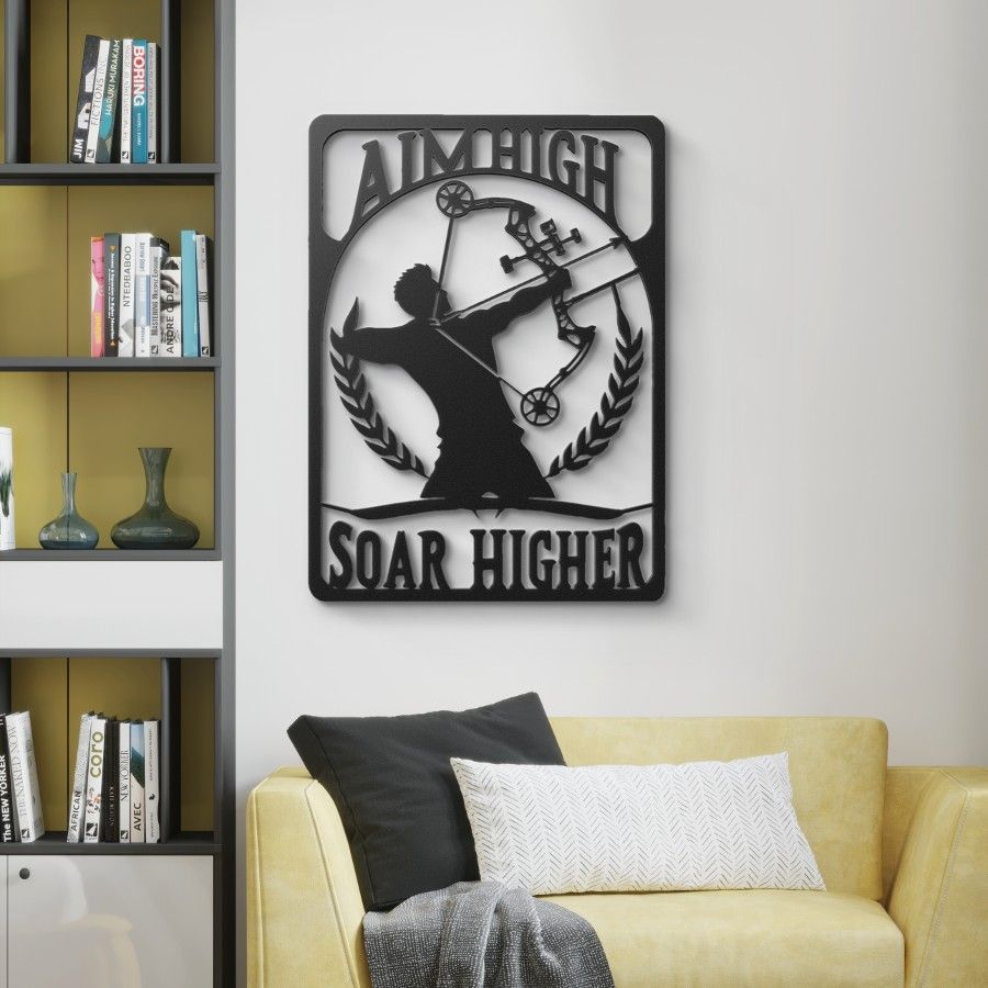 Aim High Soar Higher Archery Metal Wall Art