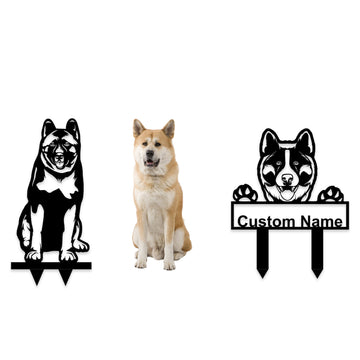 Akita Inu Custom Metal Dog Portrait