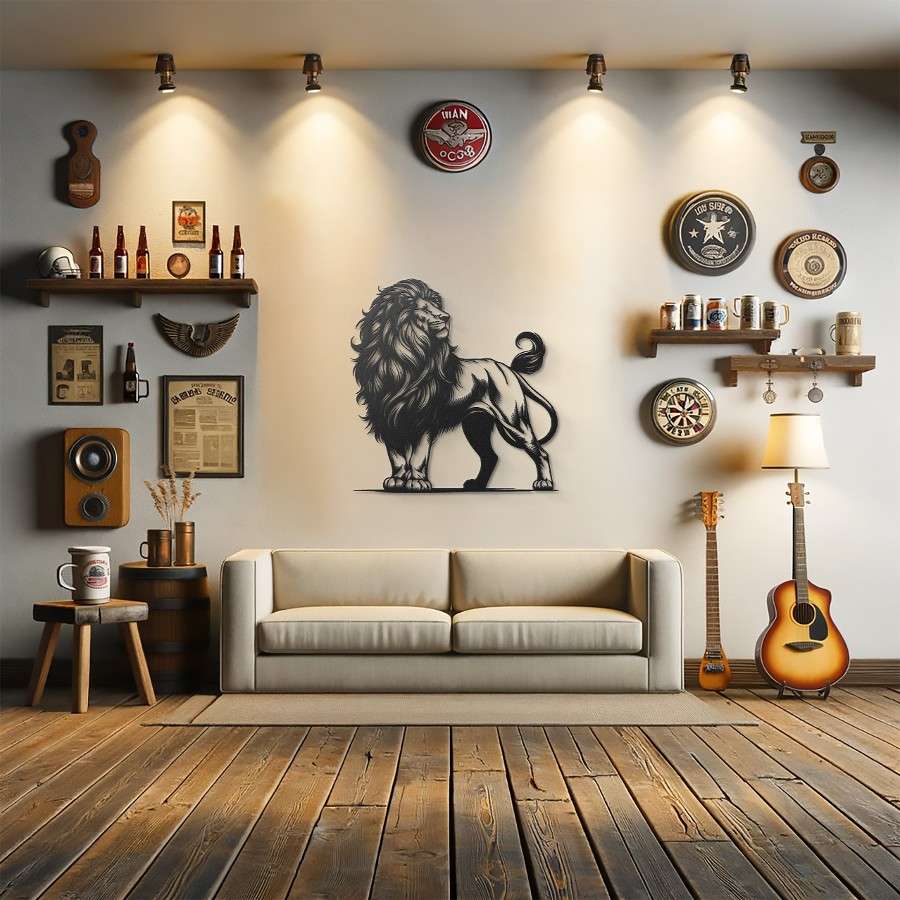 Animal Lion Metal Wall Art Decor