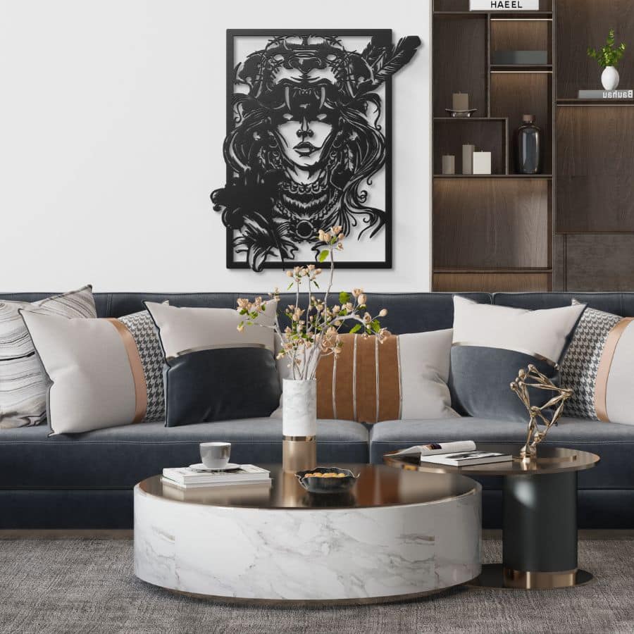 Apache Warrior Metal Wall Art