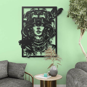 Apache Warrior Metal Wall Art