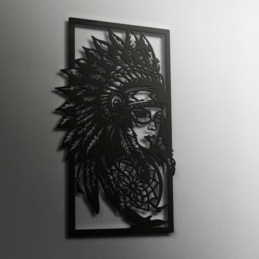 Apache Woman Metal Wall Art