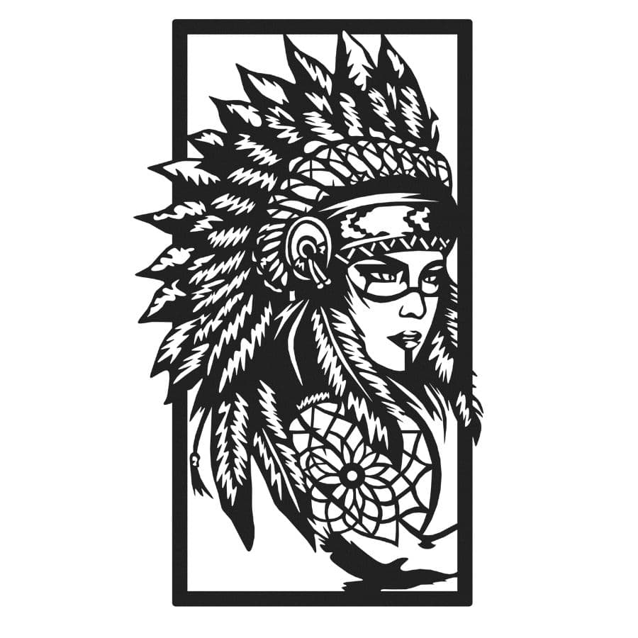 Apache Woman Metal Wall Art