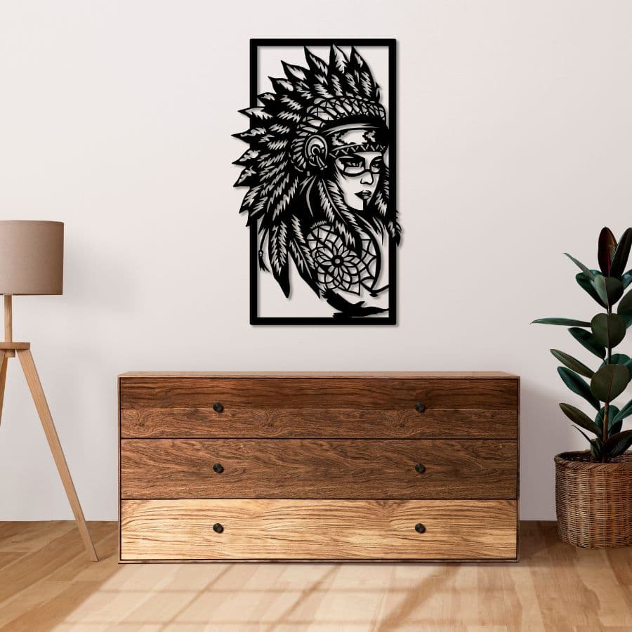 Apache Woman Metal Wall Art